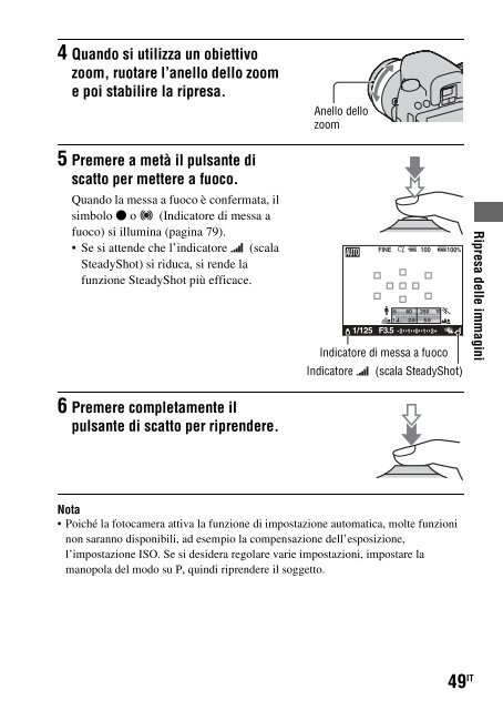 Sony DSLR-A500Y - DSLR-A500Y Istruzioni per l'uso