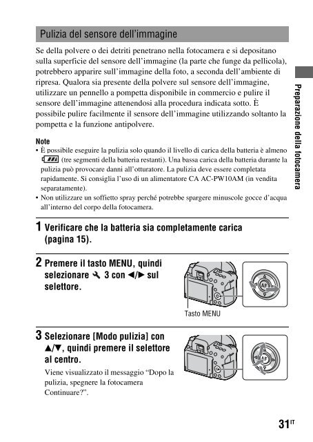 Sony DSLR-A500Y - DSLR-A500Y Istruzioni per l'uso