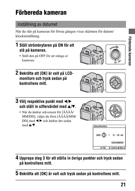 Sony DSLR-A500Y - DSLR-A500Y Istruzioni per l'uso Svedese