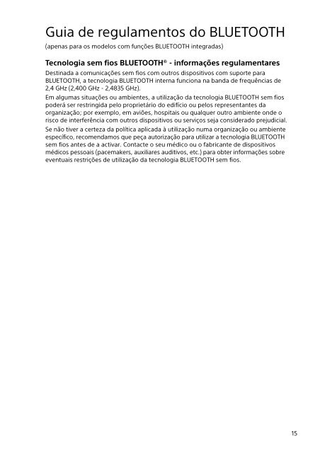 Sony SVS13A3B4E - SVS13A3B4E Documenti garanzia Portoghese