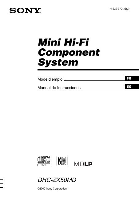 Sony DHC-ZX50MD - DHC-ZX50MD Consignes d&rsquo;utilisation Espagnol