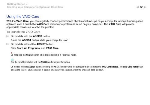 Sony VPCCB3M1E - VPCCB3M1E Mode d'emploi Anglais