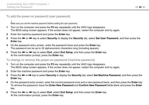 Sony VPCCB3M1E - VPCCB3M1E Mode d'emploi Anglais