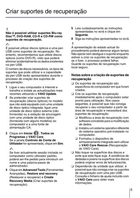 Sony VPCCB3M1E - VPCCB3M1E Guide de d&eacute;pannage Portugais