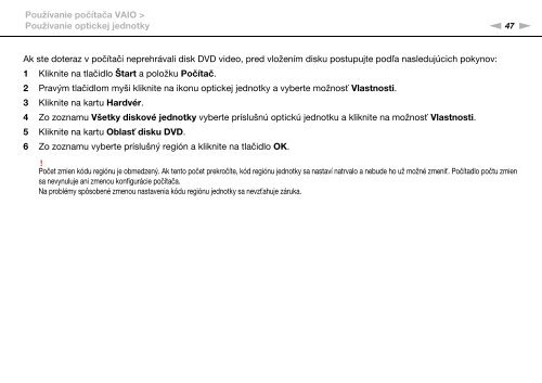 Sony VPCCB3M1E - VPCCB3M1E Mode d'emploi Slovaque