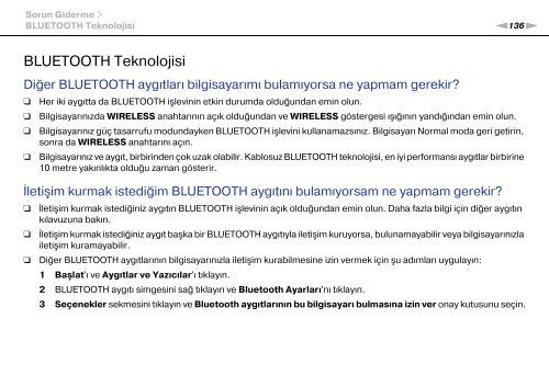 Sony VPCCB3M1E - VPCCB3M1E Mode d'emploi Turc