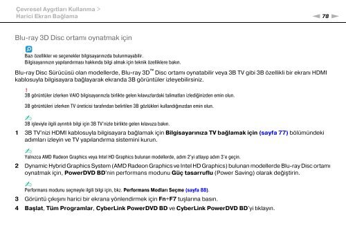 Sony VPCCB3M1E - VPCCB3M1E Mode d'emploi Turc