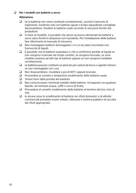 Sony SVS13A3B4E - SVS13A3B4E Documenti garanzia Italiano