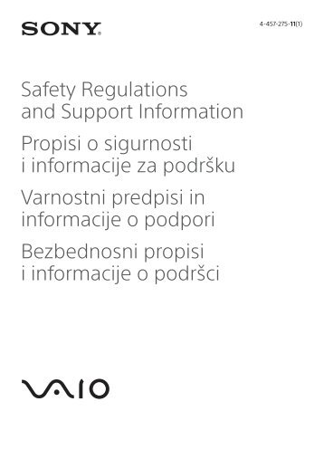 Sony SVS13A3B4E - SVS13A3B4E Documenti garanzia Croato