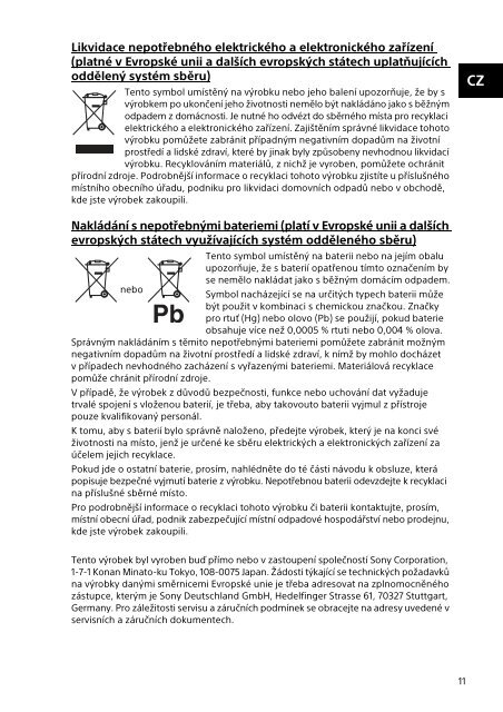 Sony SVS13A3B4E - SVS13A3B4E Documenti garanzia Slovacco