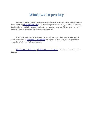 Windows 10 pro key