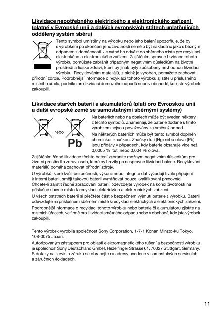 Sony VPCCB3M1E - VPCCB3M1E Documents de garantie Tch&egrave;que