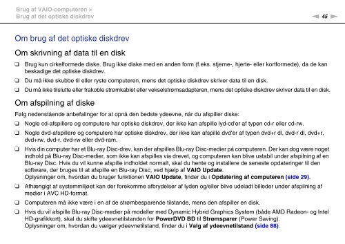 Sony VPCCB3M1E - VPCCB3M1E Mode d'emploi Danois