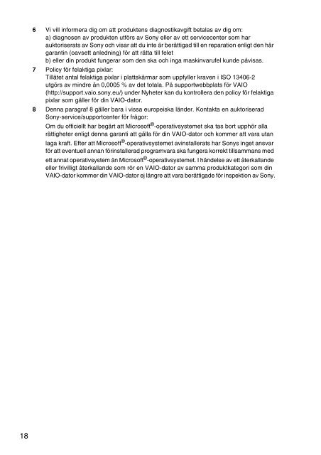 Sony VPCCB3M1E - VPCCB3M1E Documents de garantie Finlandais