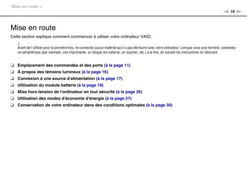 Sony VPCCB3M1E - VPCCB3M1E Mode d'emploi Fran&ccedil;ais