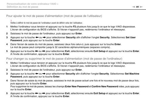 Sony VPCCB3M1E - VPCCB3M1E Mode d'emploi Fran&ccedil;ais