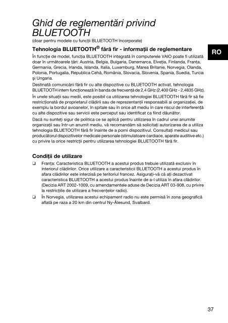 Sony VPCCB3M1E - VPCCB3M1E Documents de garantie Polonais