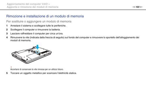 Sony VPCCB3M1E - VPCCB3M1E Mode d'emploi Italien