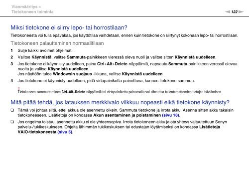 Sony VPCCB3M1E - VPCCB3M1E Mode d'emploi Finlandais