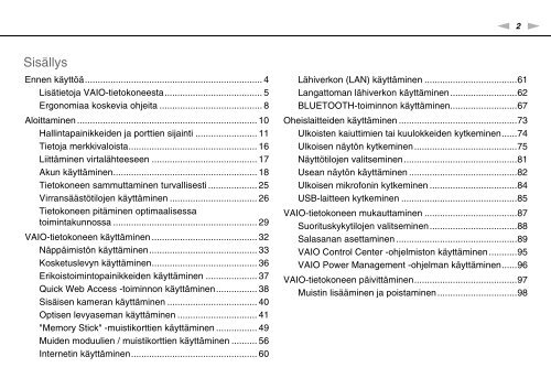 Sony VPCCB3M1E - VPCCB3M1E Mode d'emploi Finlandais