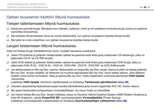 Sony VPCCB3M1E - VPCCB3M1E Mode d'emploi Finlandais