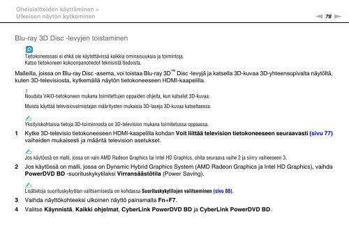 Sony VPCCB3M1E - VPCCB3M1E Mode d'emploi Finlandais