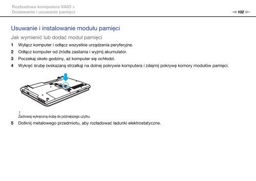 Sony VPCCB3M1E - VPCCB3M1E Mode d'emploi Polonais