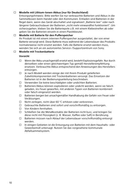 Sony SVS15112C5 - SVS15112C5 Documents de garantie Allemand