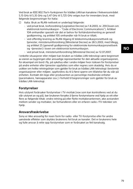 Sony SVS15112C5 - SVS15112C5 Documents de garantie Norv&eacute;gien