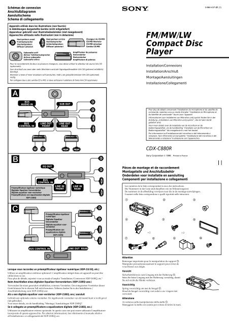 Sony CDX-C880R - CDX-C880R Guida di installazione