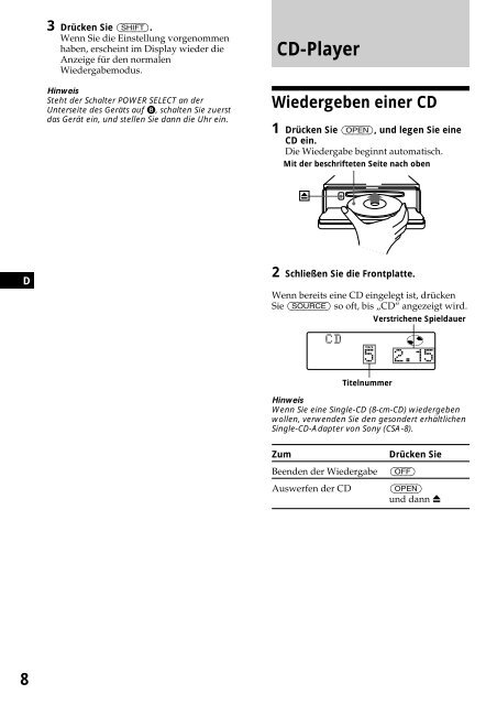 Sony CDX-C880R - CDX-C880R Istruzioni per l'uso Tedesco