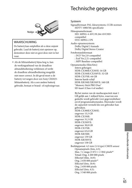 Sony HDR-CX370E - HDR-CX370E Istruzioni per l'uso