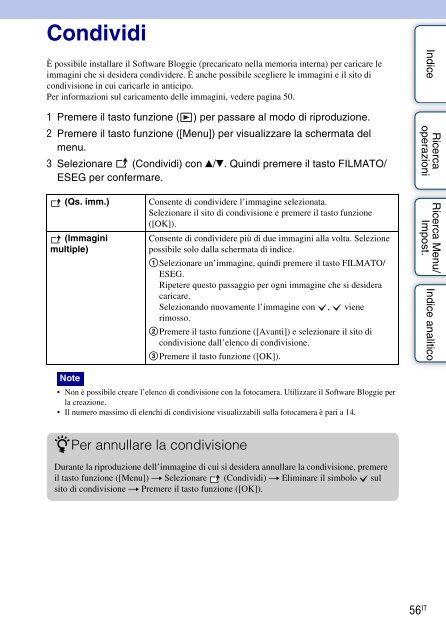 Sony MHS-FS1 - MHS-FS1 Istruzioni per l'uso