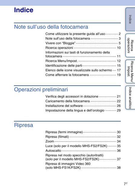 Sony MHS-FS1 - MHS-FS1 Istruzioni per l'uso