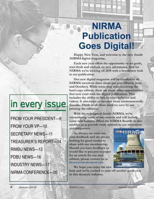 Inside NIRMA - Spring March 2018 Issue