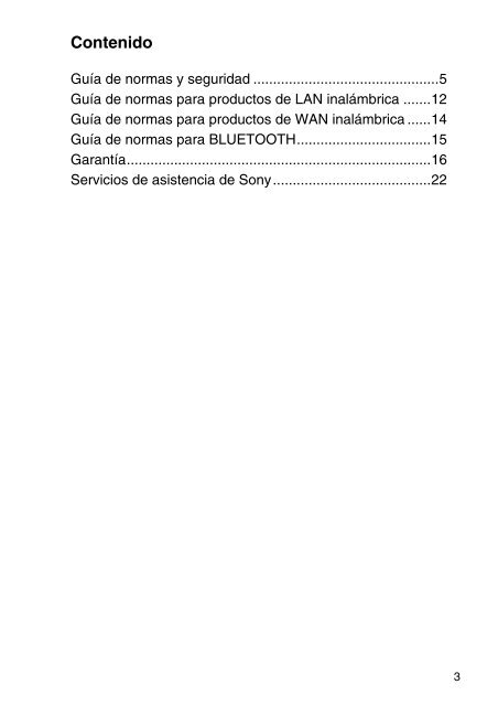 Sony SVS1311M9R - SVS1311M9R Documents de garantie Espagnol