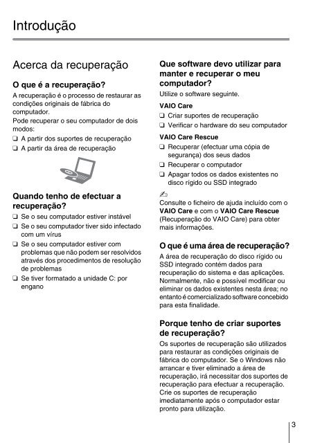 Sony SVS1311M9R - SVS1311M9R Guide de d&eacute;pannage Portugais