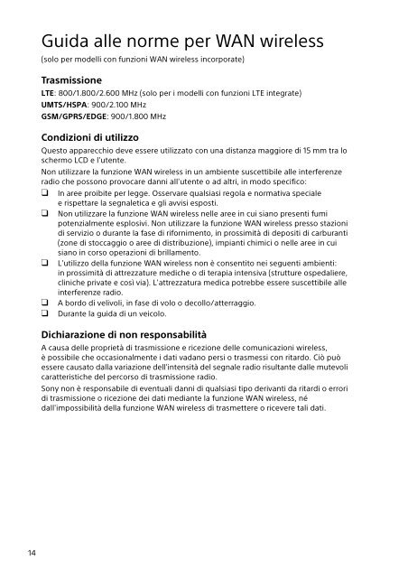 Sony SVE1513O9E - SVE1513O9E Documents de garantie Italien