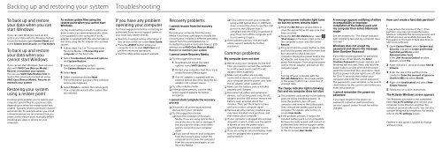 Sony SVE1513O9E - SVE1513O9E Guide de d&eacute;pannage Anglais