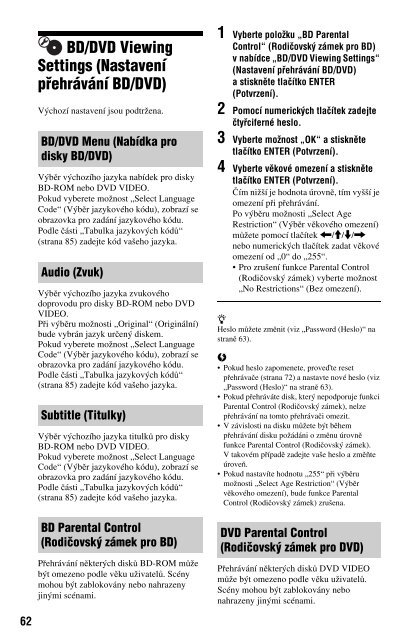 Sony BDP-S760 - BDP-S760 Istruzioni per l'uso Ceco