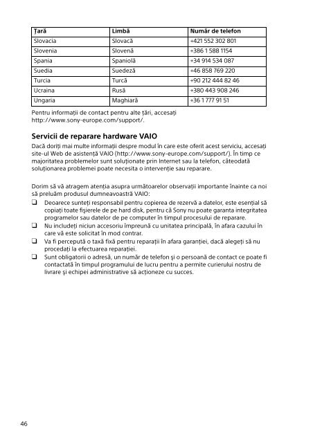 Sony SVS1313N9E - SVS1313N9E Documenti garanzia Polacco