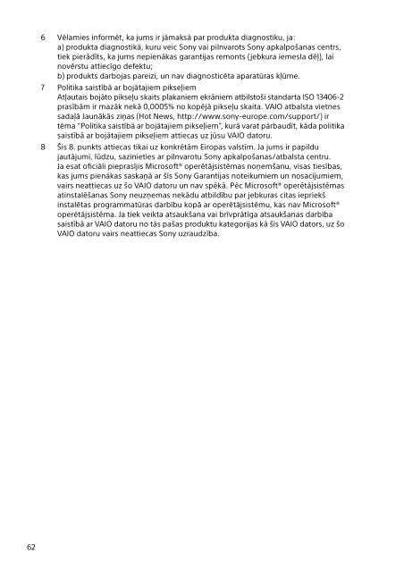 Sony SVS1313N9E - SVS1313N9E Documenti garanzia Estone