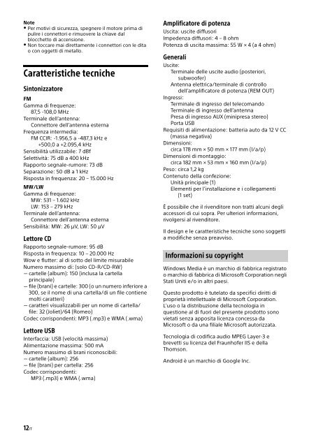 Sony CDX-G1102U - CDX-G1102U Mode d'emploi