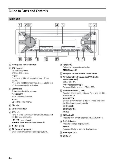 Sony CDX-G1102U - CDX-G1102U Mode d'emploi Allemand