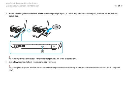 Sony VPCCA3X1R - VPCCA3X1R Mode d'emploi Finlandais