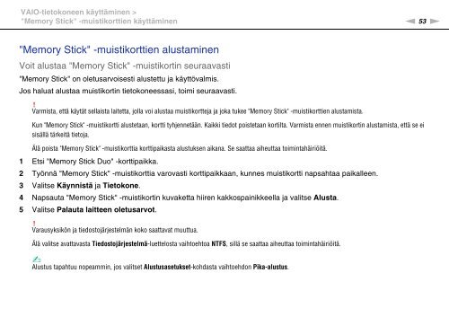 Sony VPCCA3X1R - VPCCA3X1R Mode d'emploi Finlandais