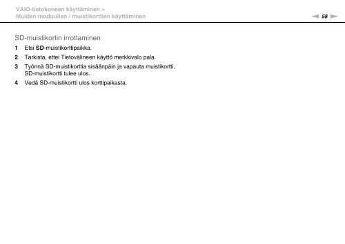 Sony VPCCA3X1R - VPCCA3X1R Mode d'emploi Finlandais