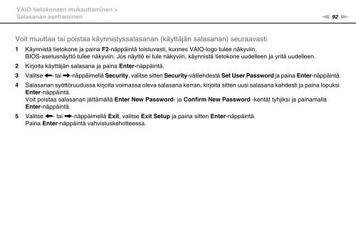 Sony VPCCA3X1R - VPCCA3X1R Mode d'emploi Finlandais