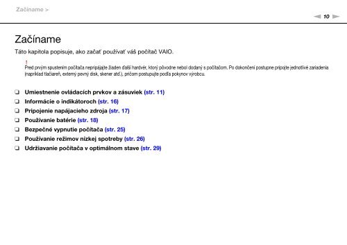 Sony VPCCA3X1R - VPCCA3X1R Mode d'emploi Slovaque