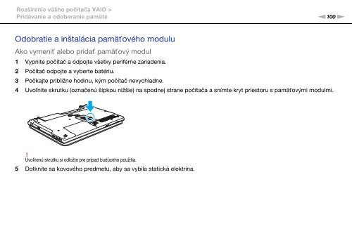 Sony VPCCA3X1R - VPCCA3X1R Mode d'emploi Slovaque